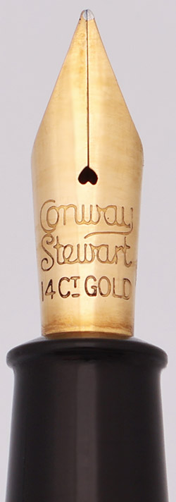 Conway Stewart 286 (1940s), Black w/GT, Lever Filler, 14k Extra